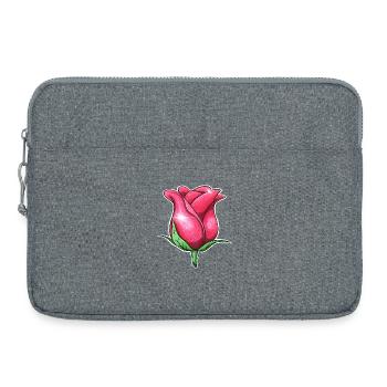 Glitzer Rosa Rose Illustration - Laptoptasche 15" - Grau meliert - Vorne
