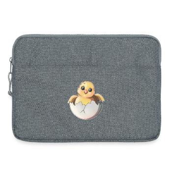 Mignon nouveau-né et illustration d’œuf - Sacoche pour ordinateur portable 15 pouces - gris chiné - Devant