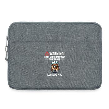 Attention ! lasagnes - Sacoche pour ordinateur portable 15 pouces - gris chiné - Devant