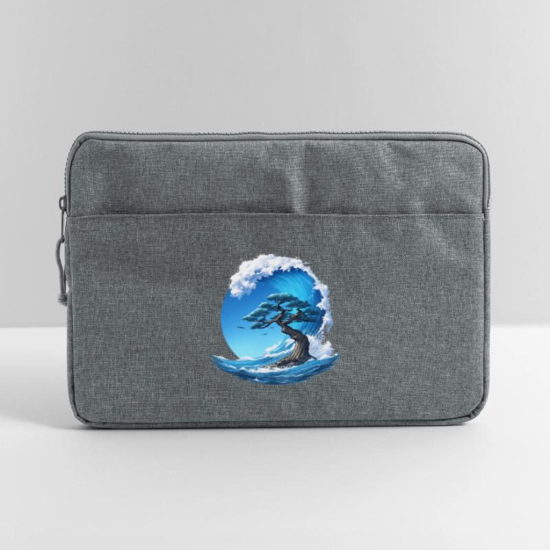 A tree under a wave Laptop bag 15"