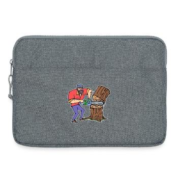 Wood Saw Sawdust Forestry Work Lumberjack Forestry - Laptop bag 15" - heather grey - Front