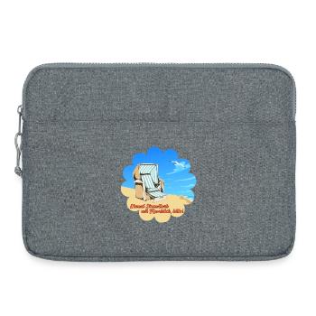 Strandkorb mit Meerblick Ferien Urlaub Erholung - Laptoptasche 15" - Grau meliert - Vorne