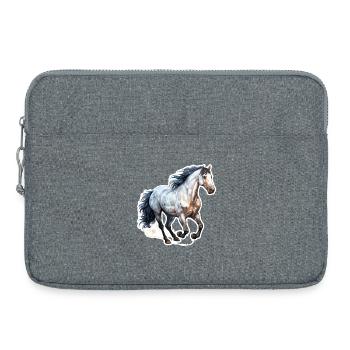 Cheval sauvage - Sacoche pour ordinateur portable 15 pouces - gris chiné - Devant