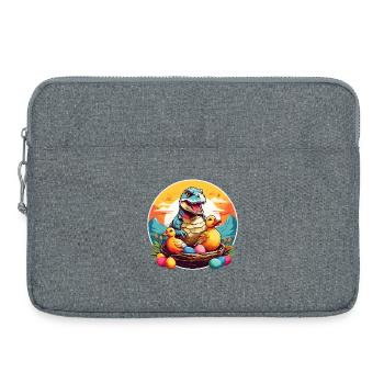 Kleiner Dino im Osternest Dinobaby und Ostereier. - Laptoptasche 15" - Grau meliert - Vorne