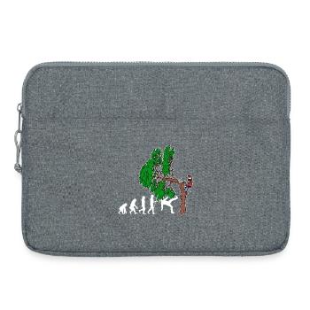 Baum Evolution Holzarbeit Holzfäller Baumfäller - Laptoptasche 15" - Grau meliert - Vorne