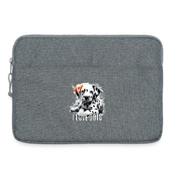 Dalmatiner Welpe Ich liebe Punkte Hund Geschenk - Laptoptasche 15" - Grau meliert - Vorne