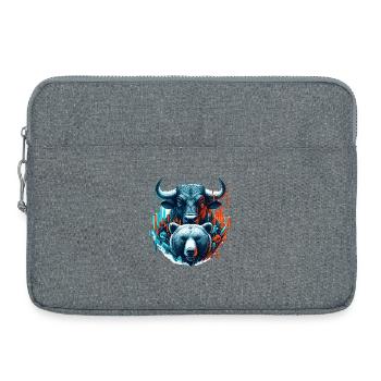 Finance Taurus Bear Stock Market Wall Street Gift - Laptop bag 15" - heather grey - Front