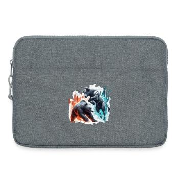 Finance Taurus Bear Fight Wall Street Gift - Laptop bag 15" - heather grey - Front