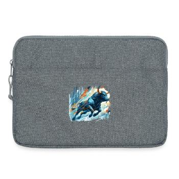Finance Stocks Taurus Bull Wall Street Gift - Laptop bag 15" - heather grey - Front