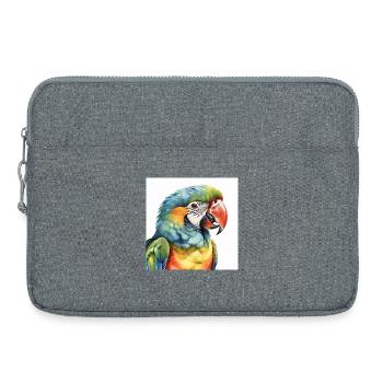 Watercolor macaw - Laptop bag 15" - heather grey - Front