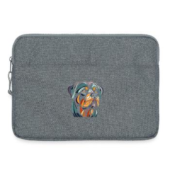 Rottweiler Dog Head Geometry Polygon Art - Laptop bag 15" - heather grey - Front