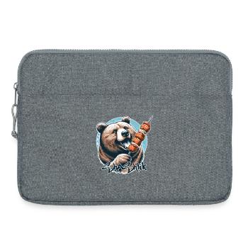 Shashlik Meat Skewer Bear Gift - Laptop bag 15" - heather grey - Front