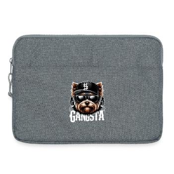 Yorkshire Terrier Yorkie Gangsta Gangster chien Ges - Sacoche pour ordinateur portable 15 pouces - gris chiné - Devant