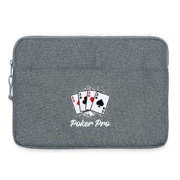 Jeu de cartes de casino Poker professionnel - Sacoche pour ordinateur portable 15 pouces - gris chiné - Devant