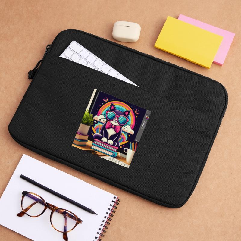 Studious cat with glasses Laptop bag 15"