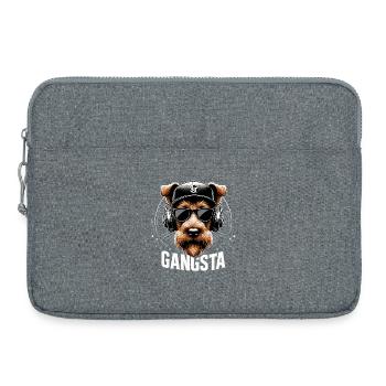 Cadeau de chien irlandais Terrier Gangsta Gangster - Sacoche pour ordinateur portable 15 pouces - gris chiné - Devant