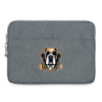 Saint Bernard Gangsta Gangster chien cadeau - Sacoche pour ordinateur portable 15 pouces - gris chiné - Devant
