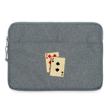 Jeux de cartes Jeux de hasard Casino Poker Jeux de hasard Poker - Sacoche pour ordinateur portable 15 pouces - gris chiné - Devant