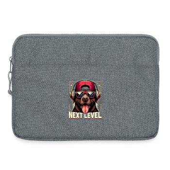 Brauner Labrador Gangster Next Level Hund Geschenk - Laptoptasche 15" - Grau meliert - Vorne