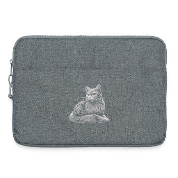 White Cat Patterns Light Strokes - Laptop bag 15" - heather grey - Front