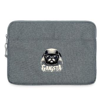 Cadeau de chien pékinois Gangsta Gangster Lionhound - Sacoche pour ordinateur portable 15 pouces - gris chiné - Devant