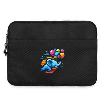 Flying elephant with colorful balloons - Laptop bag 15" - black - Front