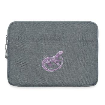 Eidechsentöne von lila Aborigine-Mustern, Stammesmuster - Laptoptasche 15" - Grau meliert - Vorne