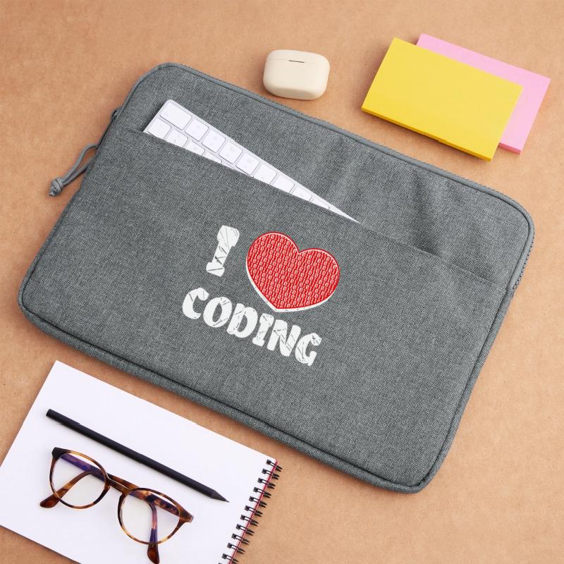 Developer Heart Coding Statement Programmer Laptop bag 15"