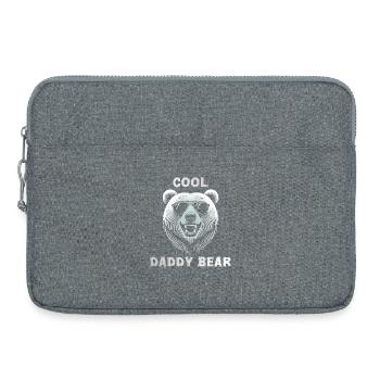 Cool daddy bear head with sunglasses - Laptop bag 15" - heather grey - Front