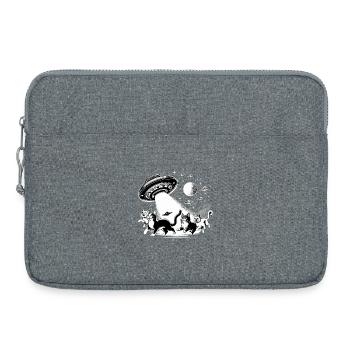Alien Ufos Ufo Katze Katzen Geschenk - Laptoptasche 15" - Grau meliert - Vorne