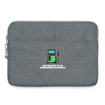 Zapfsäule Energie Tanken Statement Tankstelle - Laptoptasche 15" - Grau meliert - Vorne