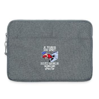 Tanken Benzin Diesel Statement Zapfsäule Strom - Laptoptasche 15" - Grau meliert - Vorne