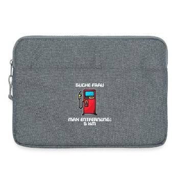 Zapfsäule Tanken Statement Tankstelle Benzin - Laptoptasche 15" - Grau meliert - Vorne