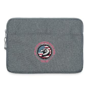4 JUILLET, UN DRAPEAU, UN CŒUR ET UNE NATION, PATRIOTE - Sacoche pour ordinateur portable 15 pouces - gris chiné - Devant