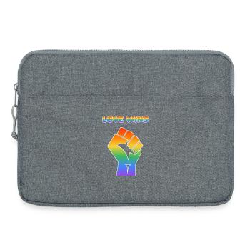 Regenbogenfaust – Liebe gewinnt - Laptoptasche 15" - Grau meliert - Vorne