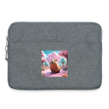 Capybara in the Magic Garden - Laptop bag 15" - heather grey - Front