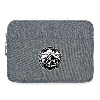Hohe Berge im Hintergrund, umgeben von Wolken - Laptoptasche 15" - Grau meliert - Vorne