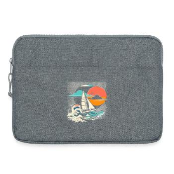 Dessin animé sur la voile - Sacoche pour ordinateur portable 15 pouces - gris chiné - Devant