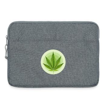 Kreisförmiges grafisches Cannabisblatt - Laptoptasche 15" - Grau meliert - Vorne