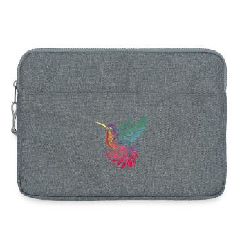 Kolibri Kolibri mehrfarbig im Tribal-Stil - Laptoptasche 15" - Grau meliert - Vorne