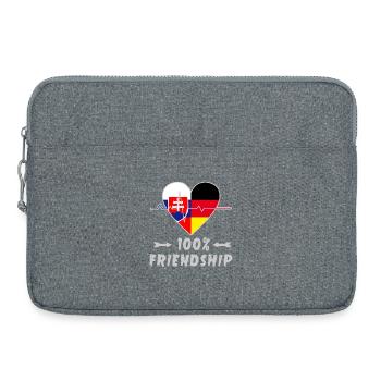Slowakei und Deutschland 100% Freundschaft - Laptoptasche 15" - Grau meliert - Vorne