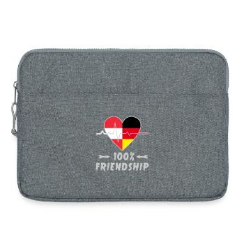 Austria and Germany 100% friendship - Laptop bag 15" - heather grey - Front