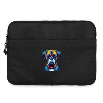 Boxer Chien Coloré Kawaii Dessin Animé Personnage Animal de compagnie - Sacoche pour ordinateur portable 15 pouces - noir - Devant