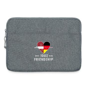 Lettland und Deutschland 100% Freundschaft - Laptoptasche 15" - Grau meliert - Vorne
