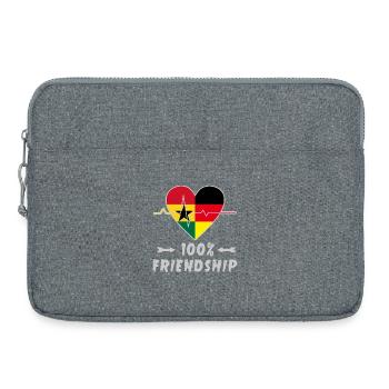 Ghana and Germany 100% friendship - Laptop bag 15" - heather grey - Front