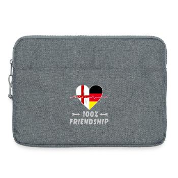 England und Deutschland 100% Freundschaft - Laptoptasche 15" - Grau meliert - Vorne