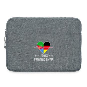 Eritrea and Germany 100% friendship - Laptop bag 15" - heather grey - Front