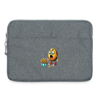 Design amusant de pommes de terre frites - Sacoche pour ordinateur portable 15 pouces - gris chiné - Devant