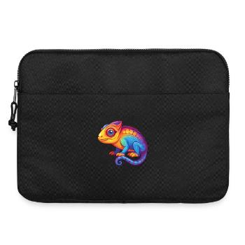 Chamäleon Bunte Kawaii Cartoon Figur Tier - Laptoptasche 15" - Schwarz - Vorne