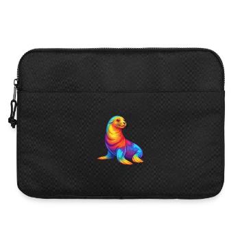 Lion de mer Kawaii coloré dessin animé Animal marin - Sacoche pour ordinateur portable 15 pouces - noir - Devant